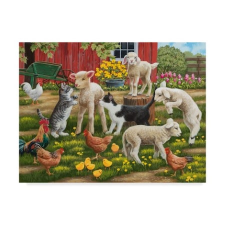 William Vanderdasson 'Lambs On The Loose' Canvas Art,14x19